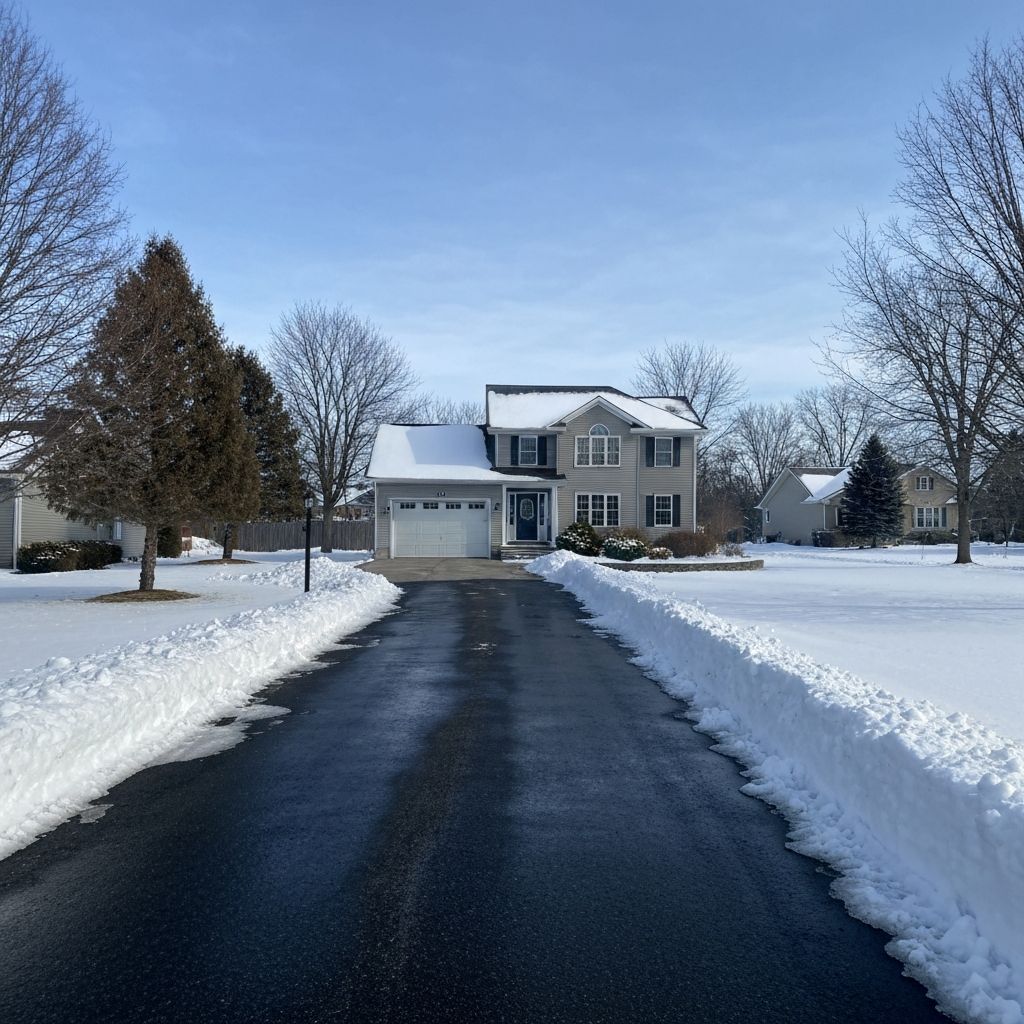 Entrée résidentielle déneigée